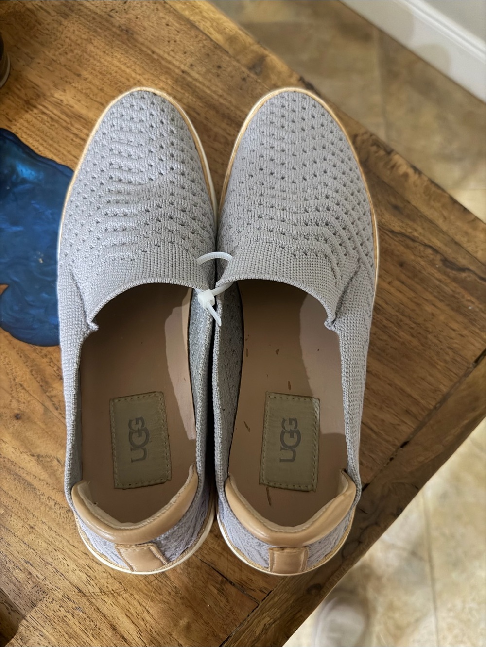 UGG Light‎ Gray Knit Slip-On Mules - Picture 2 of 5